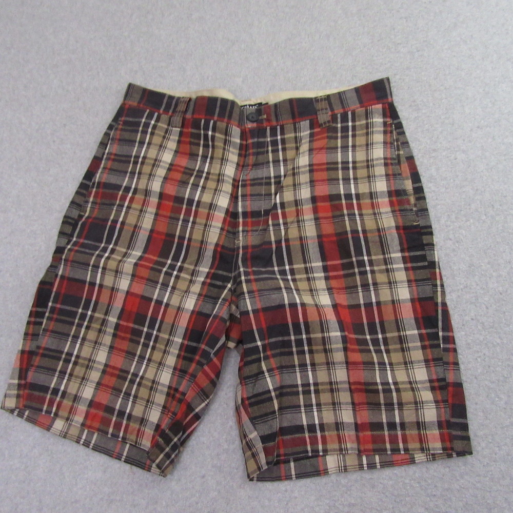Chaps Mens Vintage Chino Shorts 34 x‎ 9 Multicolor Brown Madras Plaid